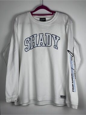 Vintage Y2K Shady Ltd Eminem Long Sleeve Thermal Shirt M White Hip Hop Rap